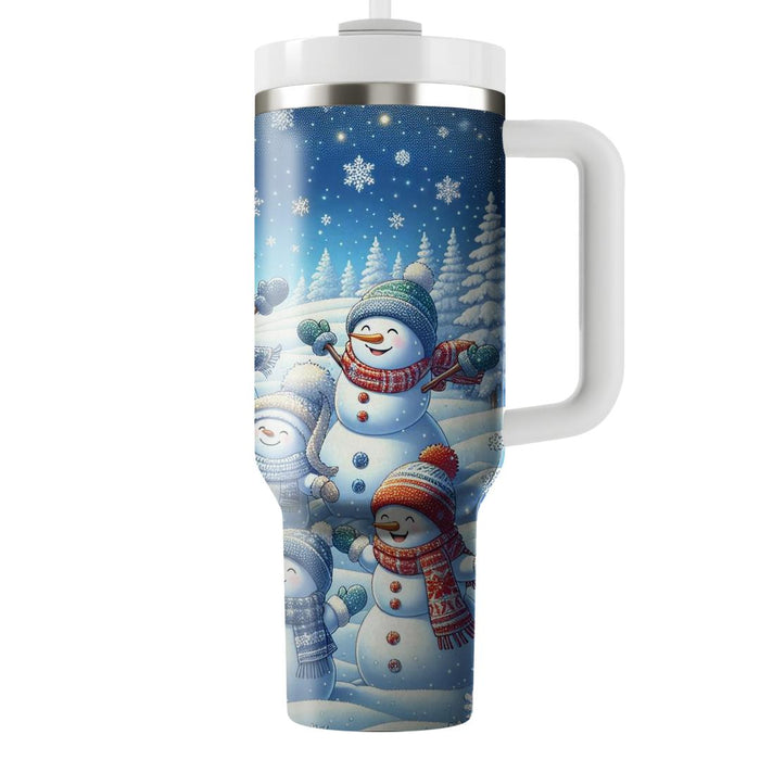 Winter Snowman Family  Travel Tumblers