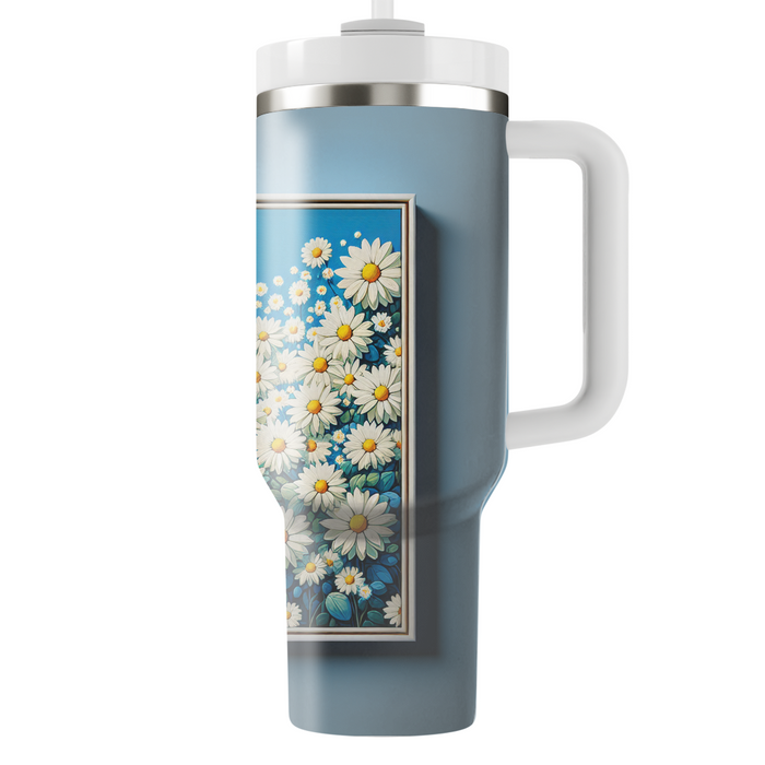 Bright Daisy Fields  Travel Tumblers