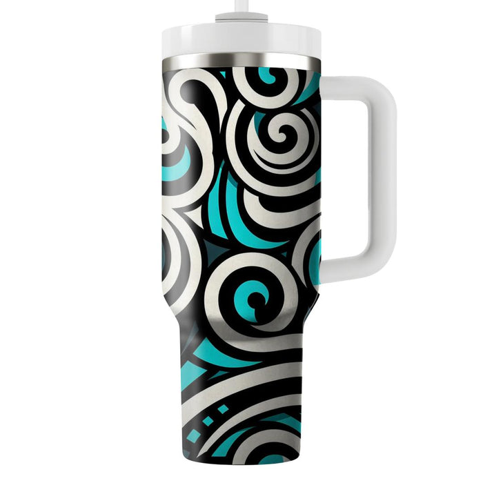 Geometric Twirl Pattern  Personalized Tumblers