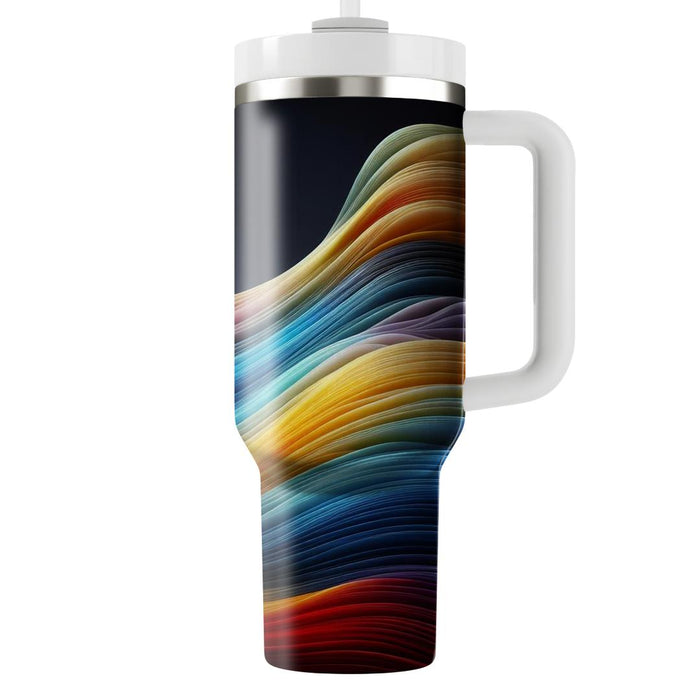 Whimsical Rainbow Waves  Tumbler Cups