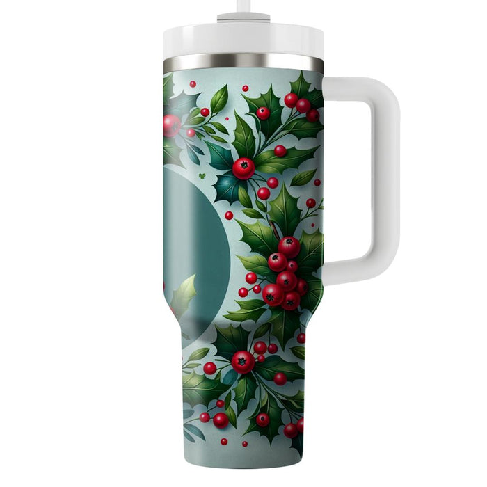 Winter Holly Berry  Tumbler Cups