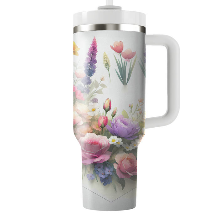 Springtime Floral Fantasy  Personalized Tumblers