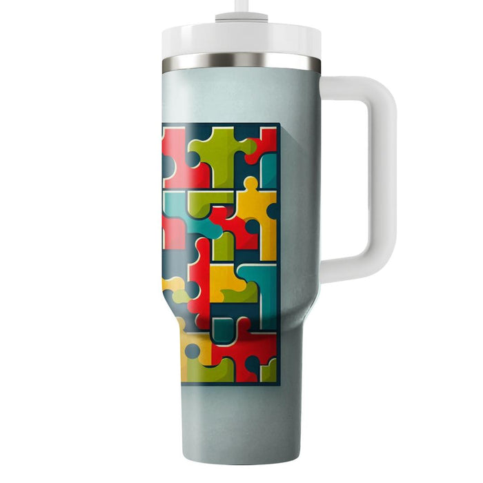 Geometric Puzzle Pattern  Personalized Tumblers