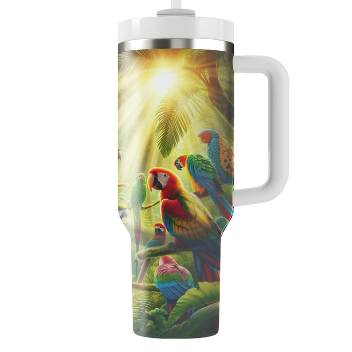 Vibrant Parrot Paradise  Tumbler Cups