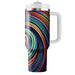 Dynamic Spiraling Stripes  Travel Tumblers