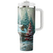 Winter Cozy Cabin Tumblers With Lids