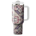 Floral Diamond Overlay  Personalized Tumblers