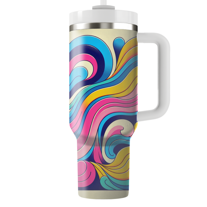 Vibrant Rainbow Waves Unique Tumblers