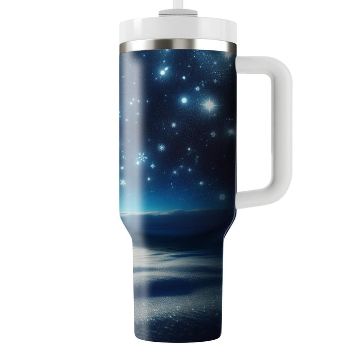 Winter's Blue Night  Travel Tumblers