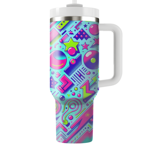 Quirky 80s Patterns Personalized Tumblers