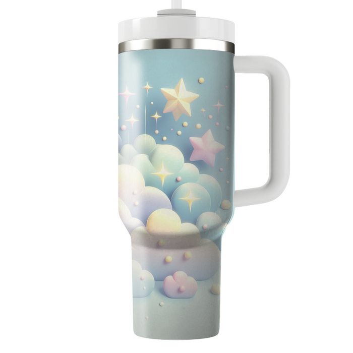 Whimsical Clouds And Stars Travel Tumblers