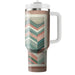 Vintage Boho Chevron  Tumblers With Lids