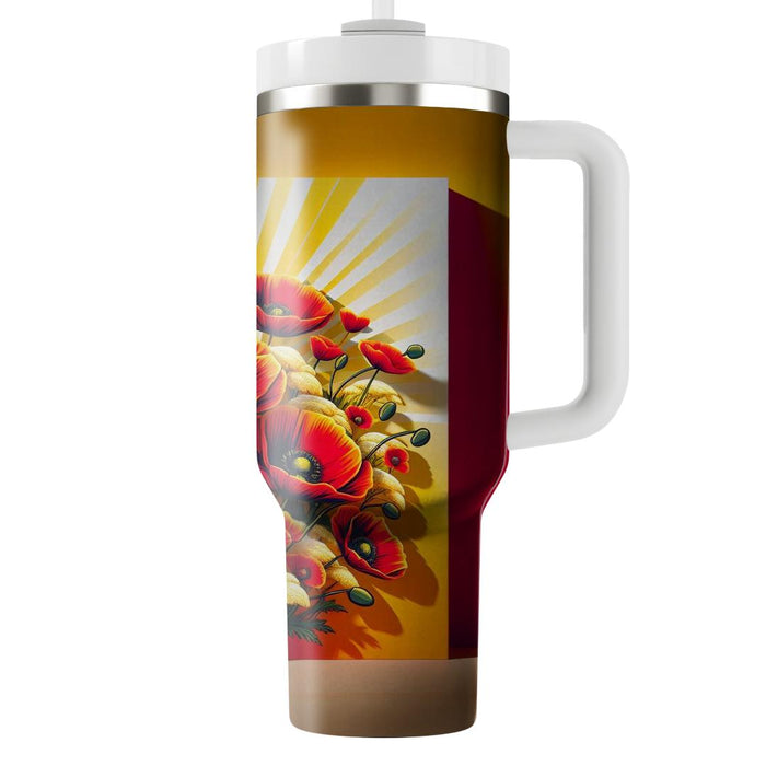 Sunshine Poppy Fields  Tumbler Cups