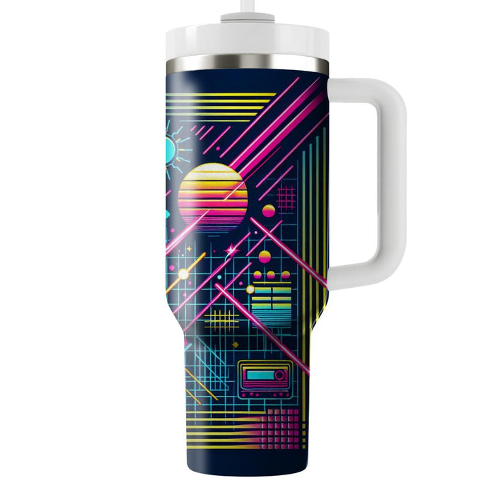 Retro Neon Grid  Insulated Tumblers