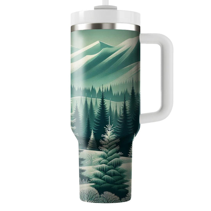 Winter Frosted Evergreen  Decorative Tumblers