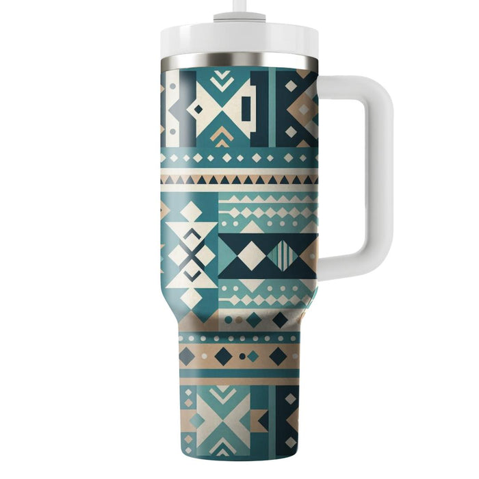 Turquoise Tribal Echoes  Tumblers With Lids