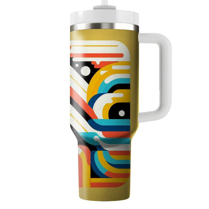 Funky Retro Stripe  Custom Tumblers