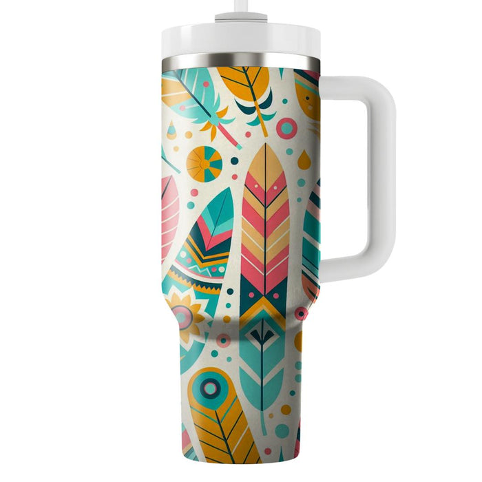 Bright Boho Feather  Insulated Tumblers