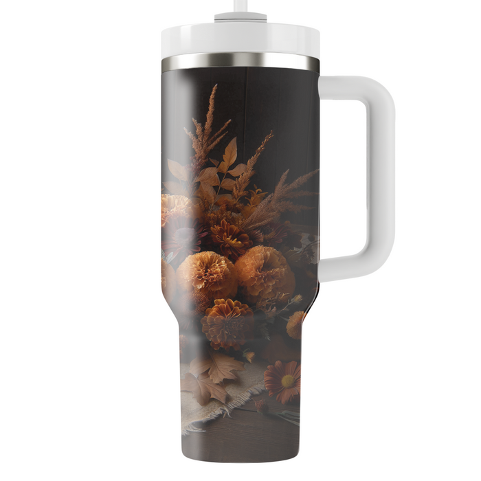 Autumn Floral Harvest  Tumblers With Lids