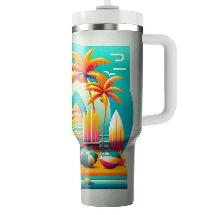 Vintage 80s Beach Party  Travel Tumblers