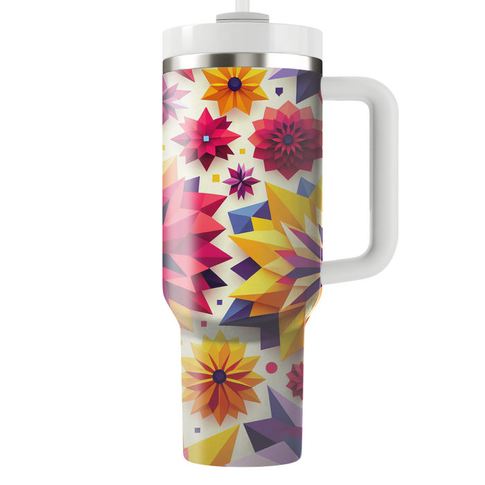 Polygonal Flower Burst  Tumbler Cups