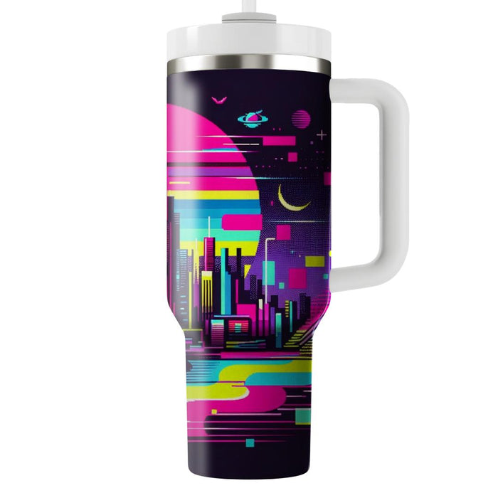 Retro Glitch  Tumblers With Lids