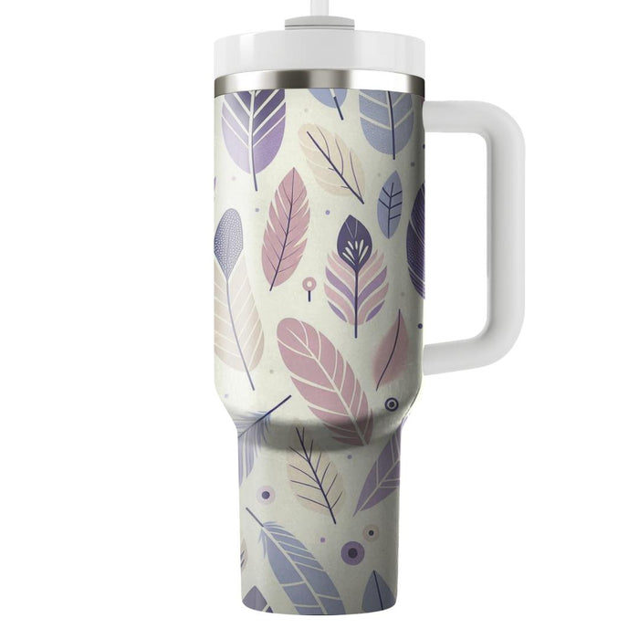 Whimsical Feather Design  Travel Tumblers