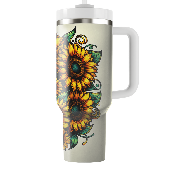 Bright Sunflower Burst  Custom Tumblers