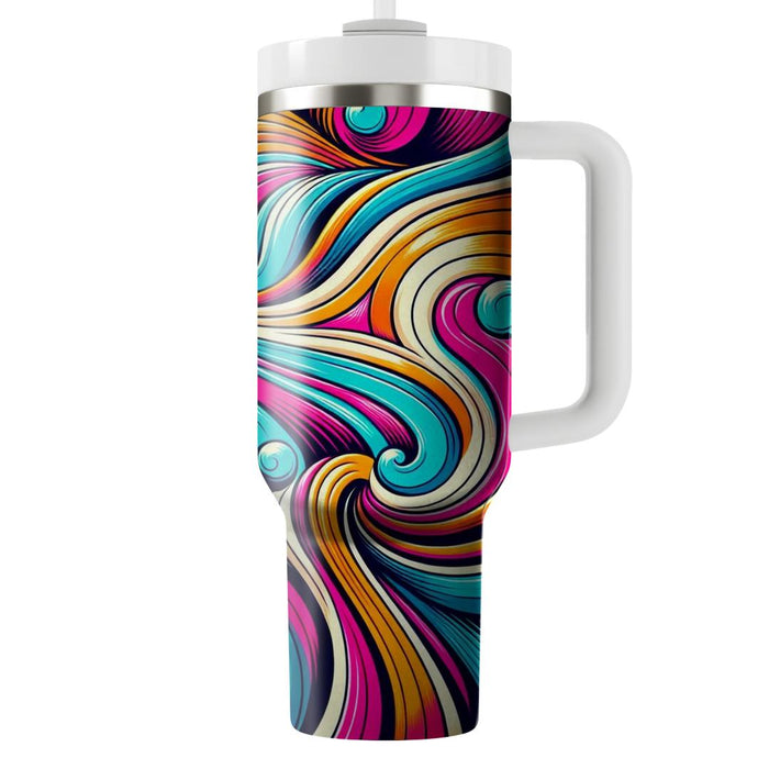 Funky Wave Patterns  Travel Tumblers