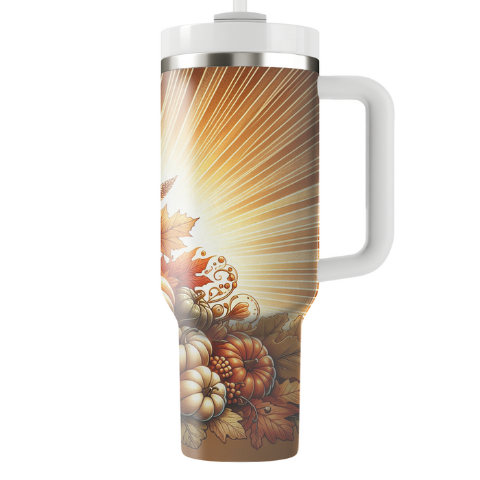 Autumn Harvest Cornucopia  Personalized Tumblers