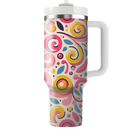 Playful Swirl Motifs Decorative Tumblers