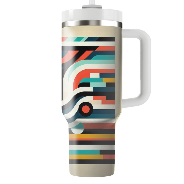 Bold Graphic Stripes Tumblers With Lids