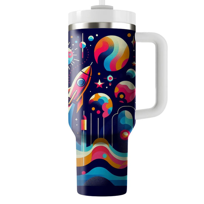 Funky Retro Space Voyage  Insulated Tumblers