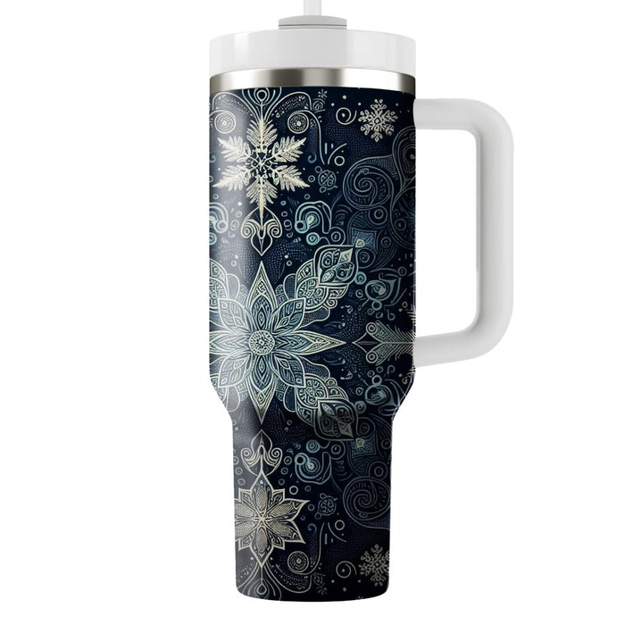 Winter Snowflake Fantasy  Travel Tumblers