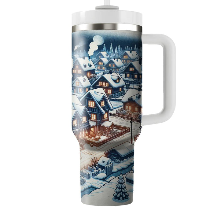 Winter Cozy Village  Custom Tumblers