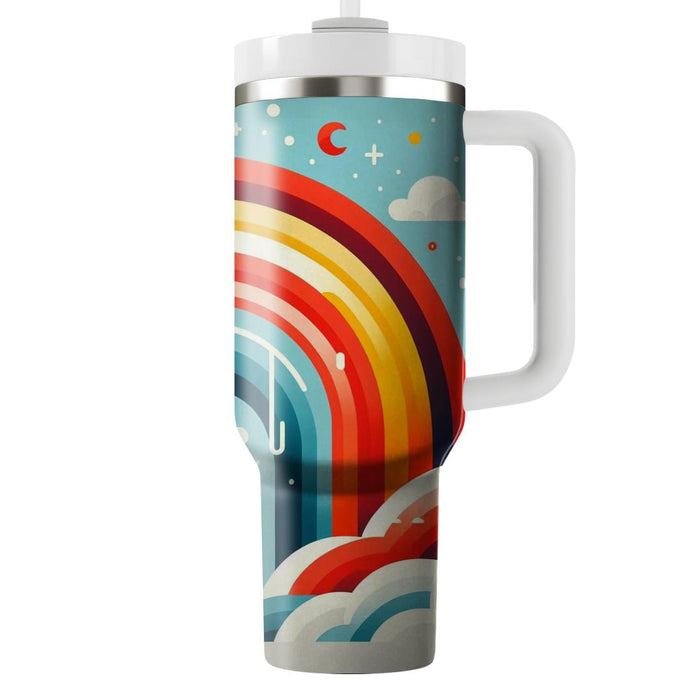 Vibrant Retro Rainbows  Tumbler Cups