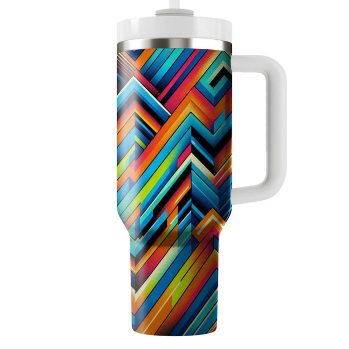 Zigzag Stripes Of Energy  Travel Tumblers