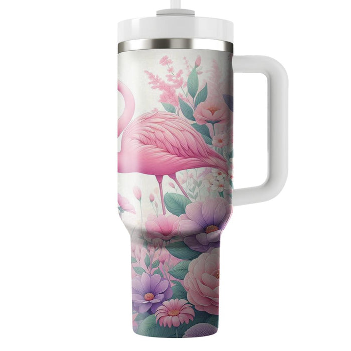 Floral Flamingo  Tumbler Cups