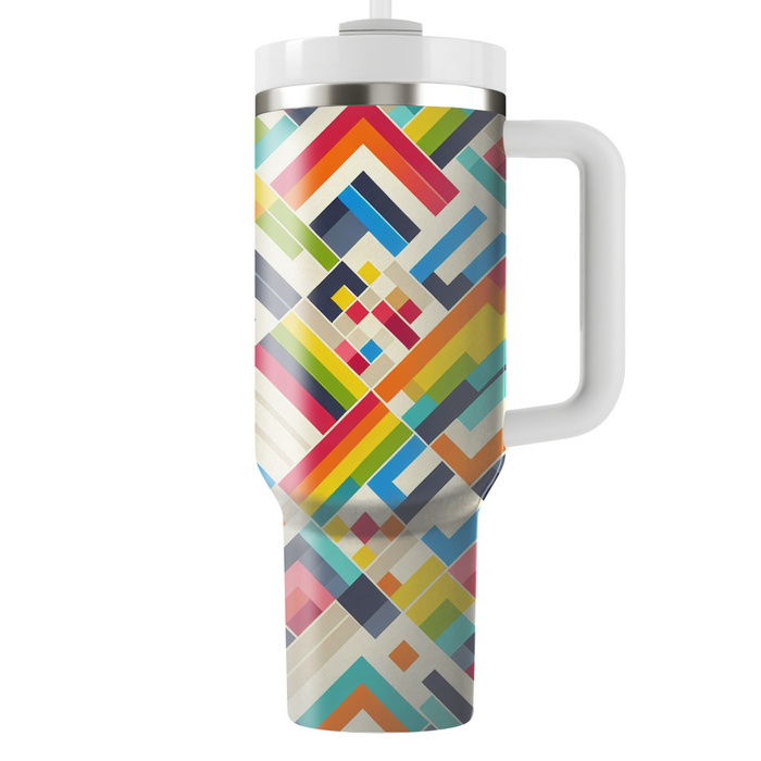 Geometric Rainbow Tiles  Decorative Tumblers