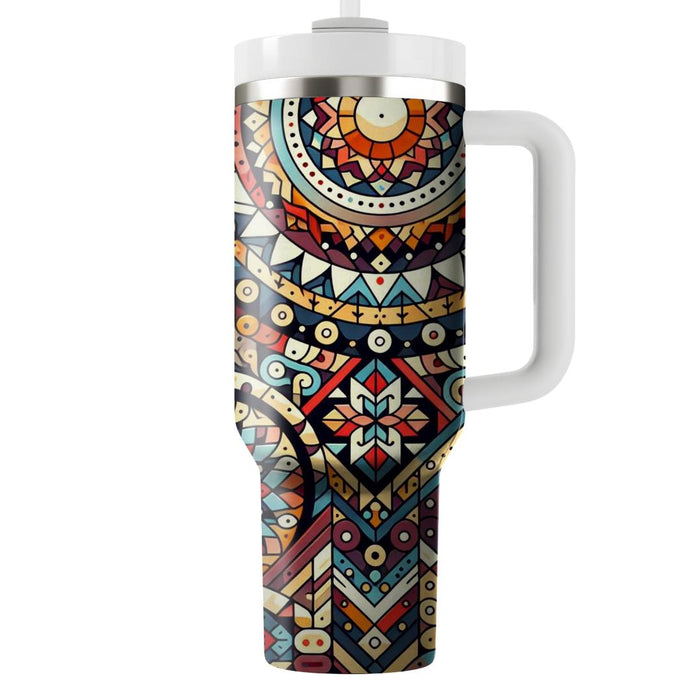 Retro Mosaic  Tumbler Cups