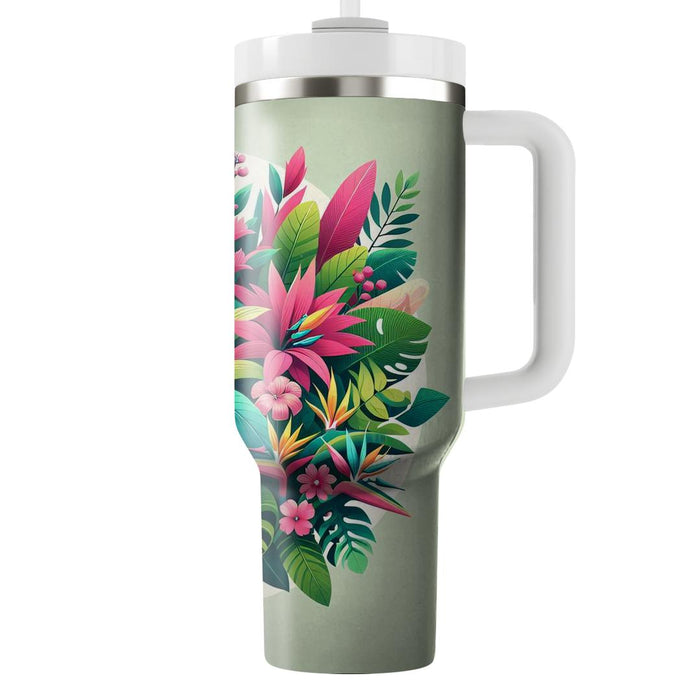 Vivid Tropical Flora  Tumblers With Lids