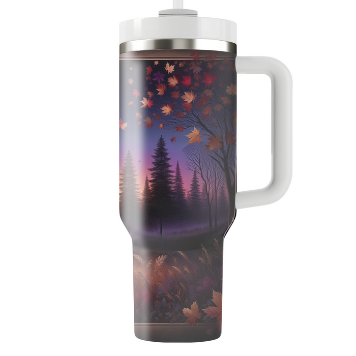 Autumn Twilight Leaves  Personalized Tumblers