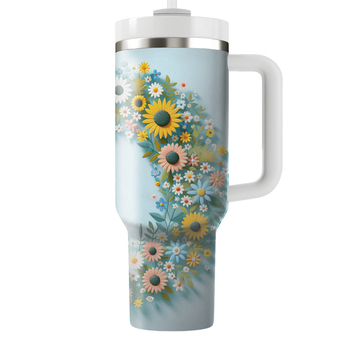 Whimsical Floral Wreath  Insulated Tumblers