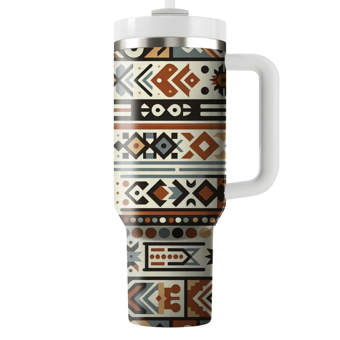 Tribal Pattern Fusion  Travel Tumblers