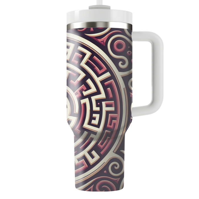 Intricate Spiral Maze Decorative Tumblers