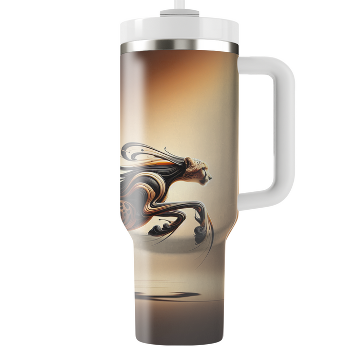 Abstract Cheetah Speed  Tumblers With Lids