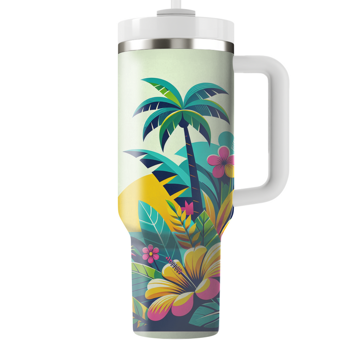 Tropical Paradise Retro  Tumbler Cups