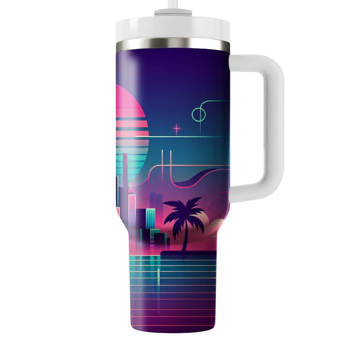 Vaporwave Retro City  Tumbler Cups