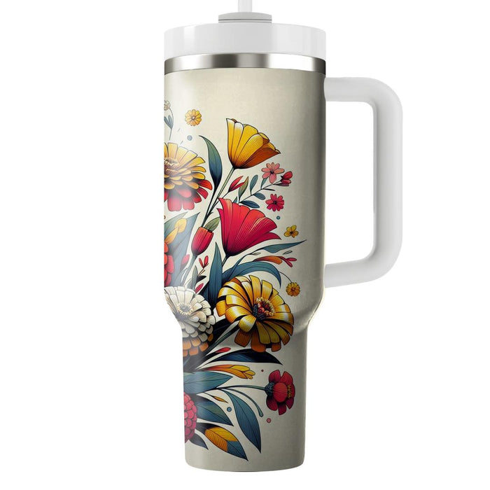 Vibrant Floral Splash  Decorative Tumblers