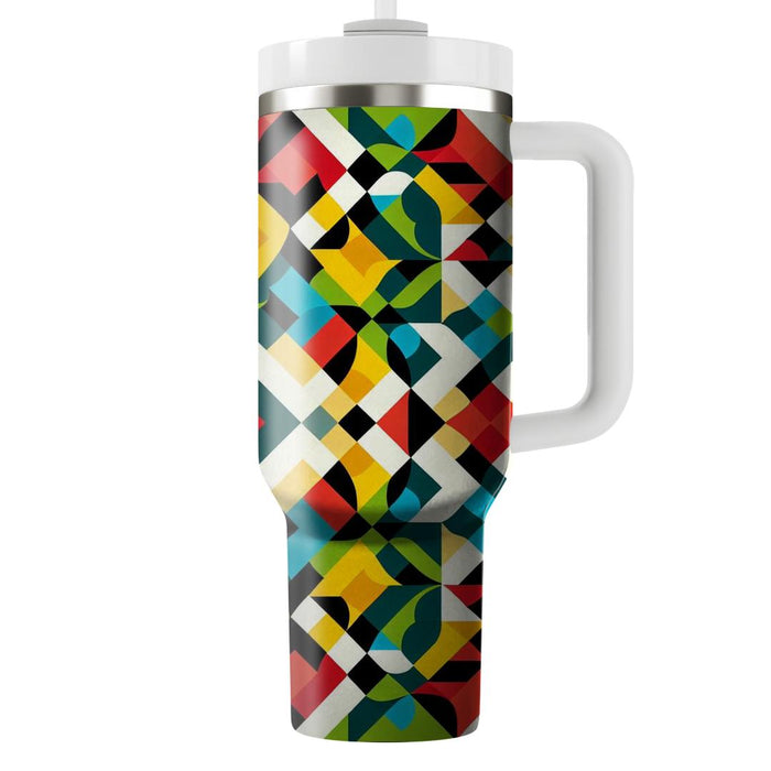 Vibrant Harlequin Delight  Travel Tumblers